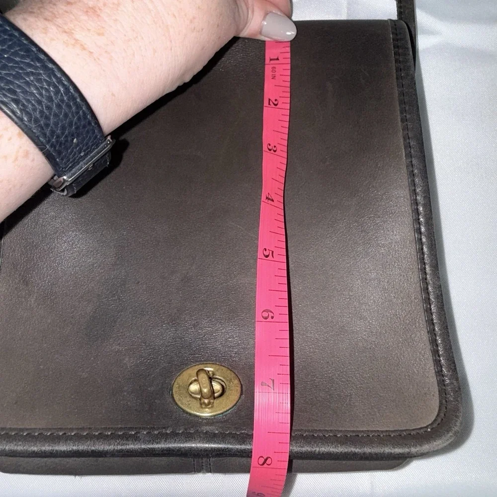 Vintage COACH Pre '94 Compact Pouch Black Leather Crossbody Bag Purse USA